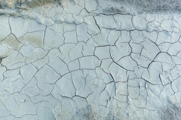 Arcilla blanca agrietada por sequía