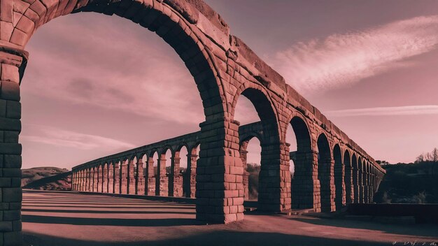 Foto el arco del acueducto en teruel