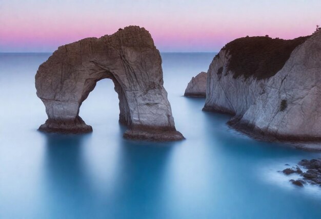 Foto el arco en el agua es una hermosa imagen del océano