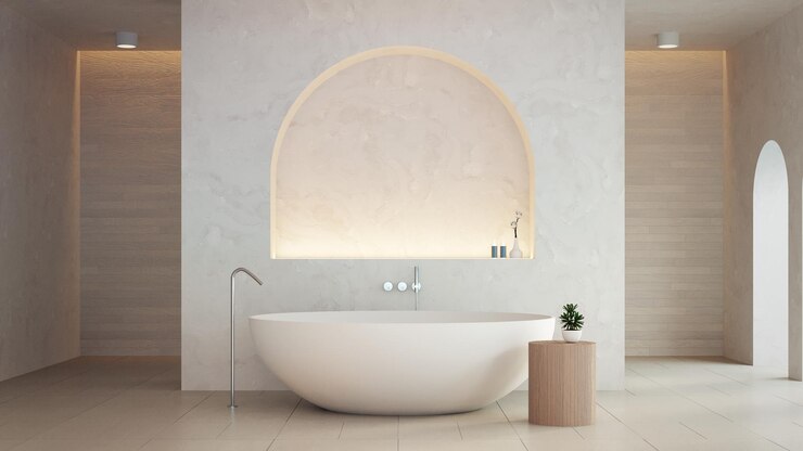 Arco de baño blanco interior moderno - renderizado 3D