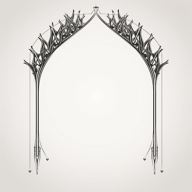 un arco blanco y negro con un diseño ornamentado