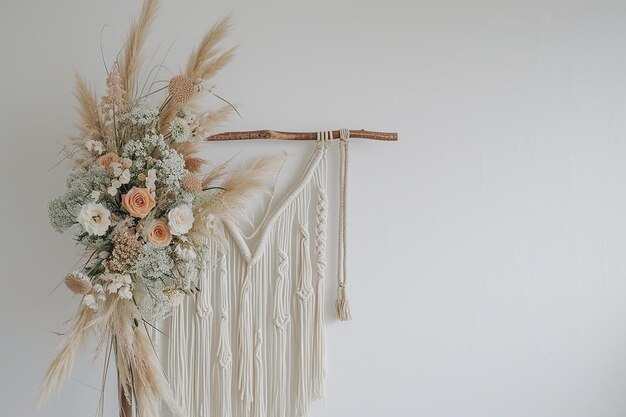 Foto arco de casamento boho minimalista com pampas e flores