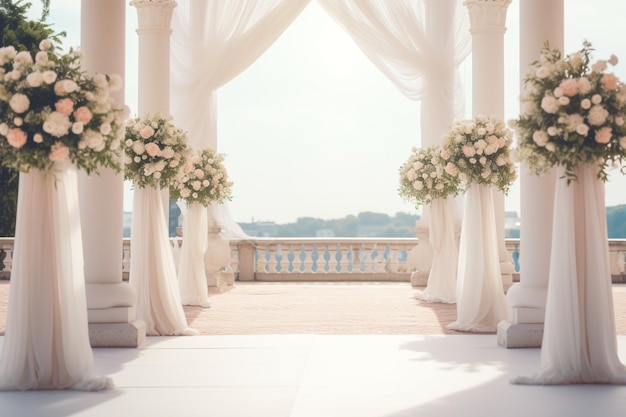 Arco de casamento com espaço para texto