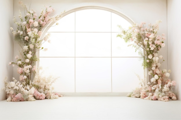 Arco de casamento com flores