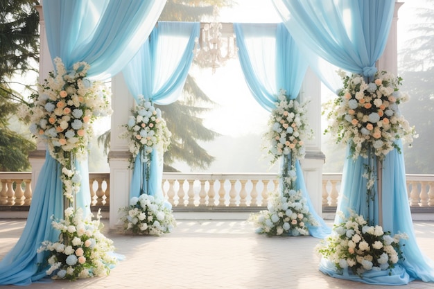 Arco de casamento com flores