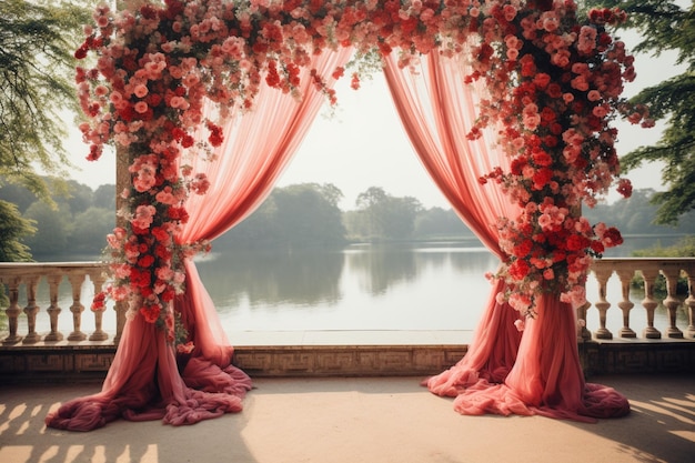 Arco de casamento com flores