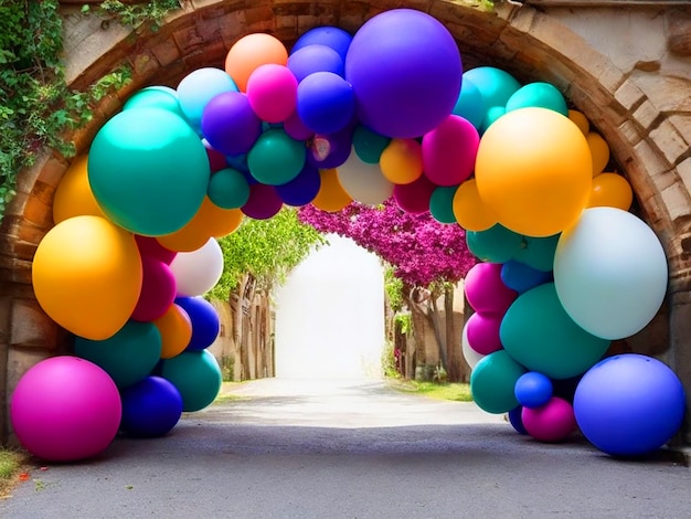 Foto arco de globos medio arco hd pbhoto download