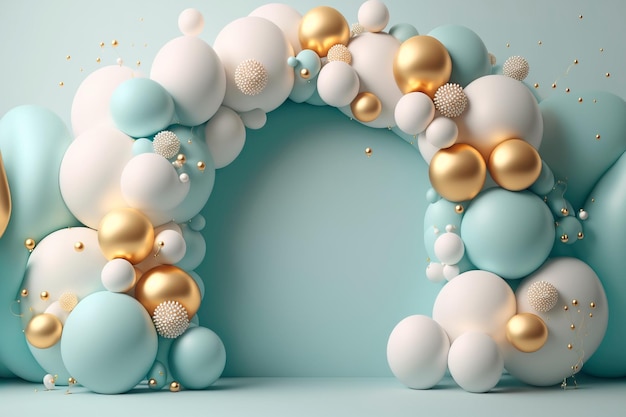 Arco de moldura de balão para festa de chá de bebê de aniversário feriado de celebração