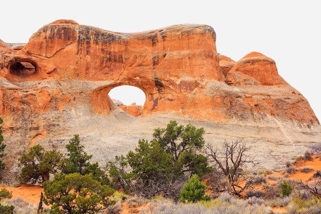 Arco do túnel no parque nacional dos arcos. Moab, Utah,