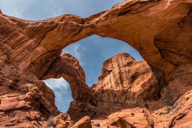 Arco duplo no Parque Nacional Arches, em Utah