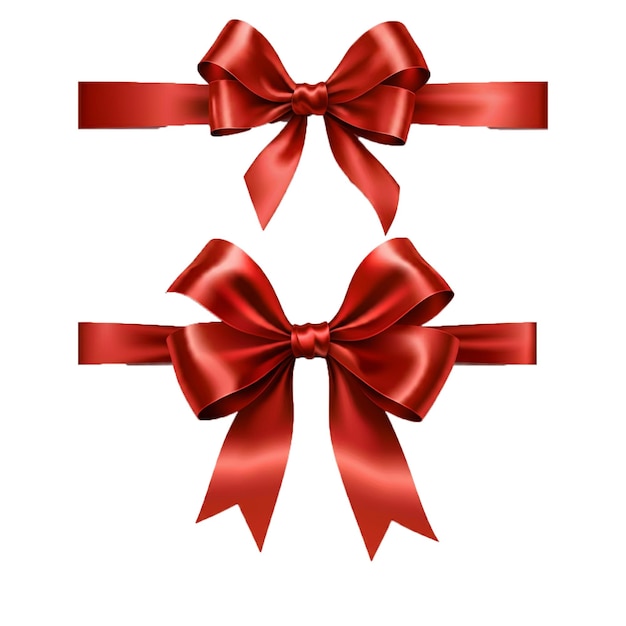 Arco elegante de cinta roja para envolver regalos cinta festiva brillante con fondo transparente