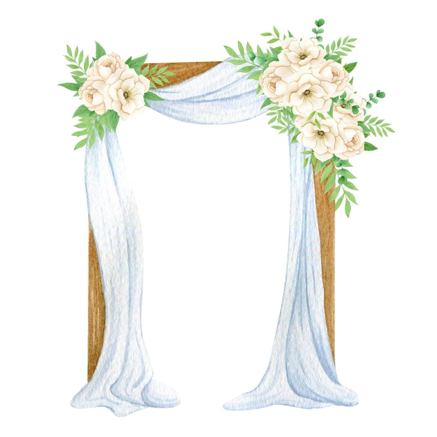 Arco de flor de boda ilustración acuarela