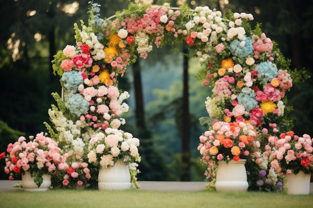 Arco de flores al aire libre