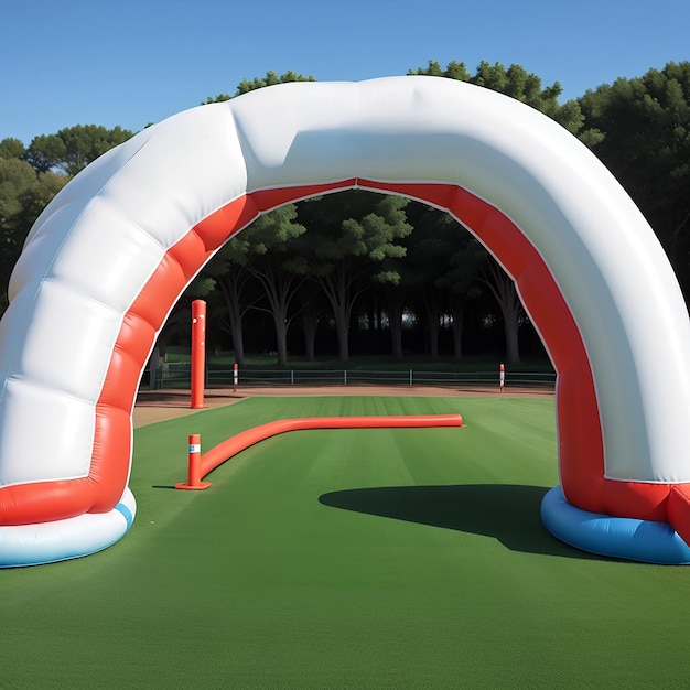 Foto arco inflable de la línea de salida con un diseño realista