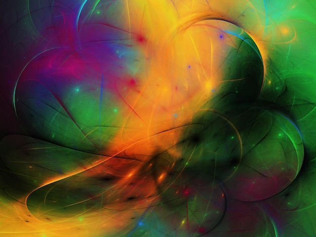 arco iris abstracto fondo fractal ilustración de renderización en 3D