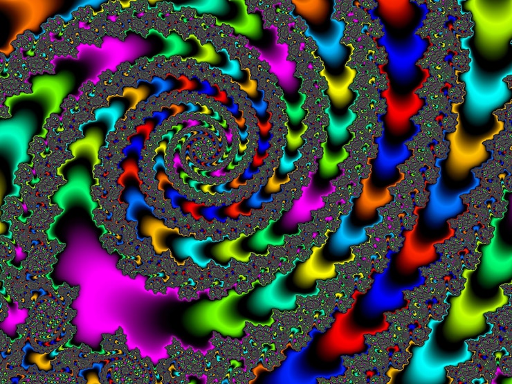 Foto arco iris abstracto fondo fractal ilustración de renderización en 3d