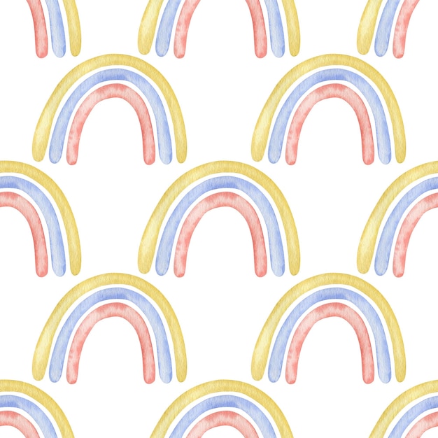 Arco iris acuarela de patrones sin fisuras