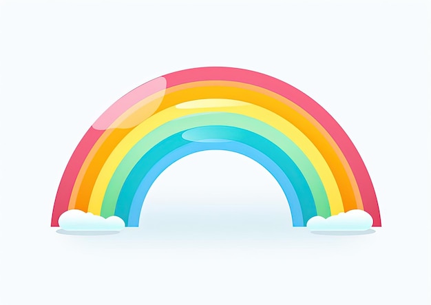 arco iris aislado sobre un fondo transparente en el estilo de medio translúcido