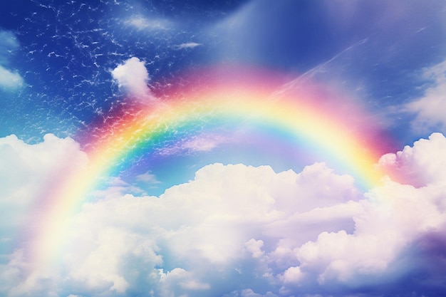 Arco iris brillante con nubes