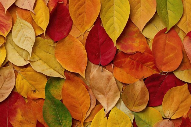 Foto el arco iris de las coloridas hojas de otoño