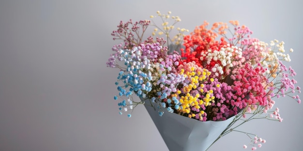 Foto arco-íris colorido babysbreath gypsophila paniculata buquê ai