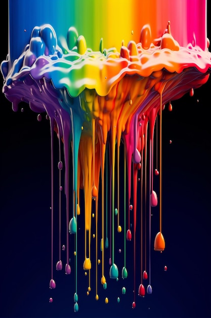 arco-íris colorido caindo do céu no estilo de zbrush obras de arte monocromáticas flickr
