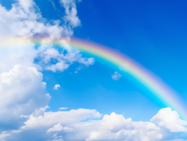 Foto arco-íris completo sob o céu azul