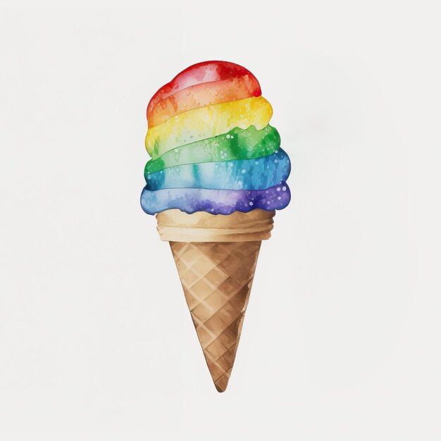 el arco iris del cono de helado