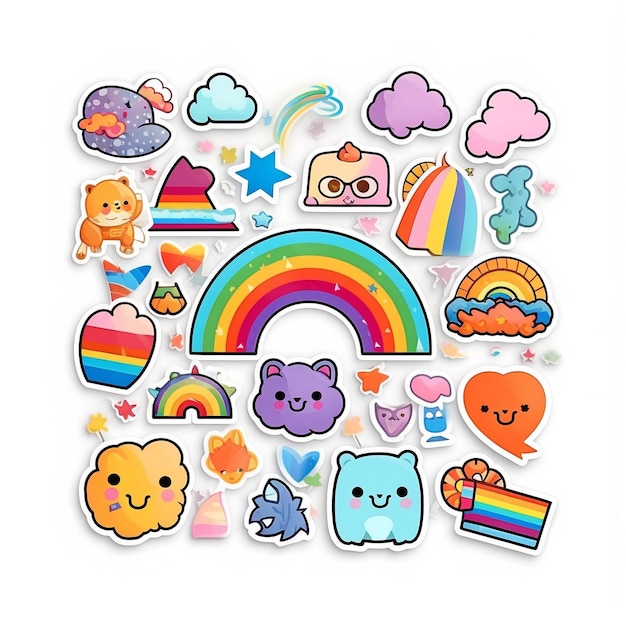 Foto el arco iris de kawaii es lindo.