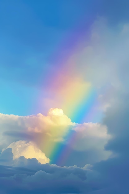 Arco-íris na imagem do céu do lindo arco-íris arco-íris e nuvem