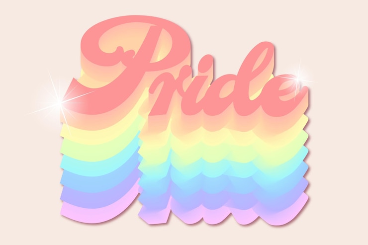 Foto un arco iris con la palabra orgullo en él.