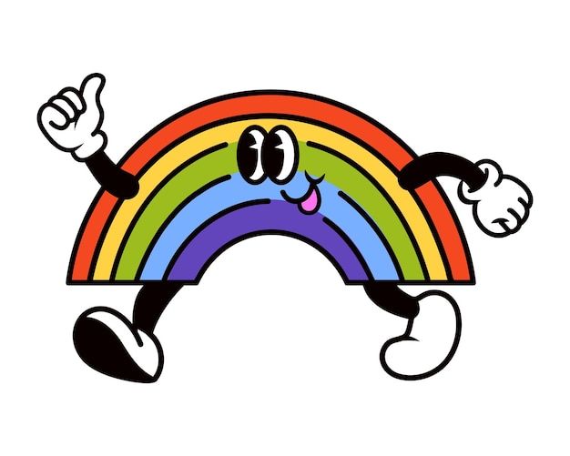 Arco iris sonriente png tiempo ilustración de personajes de dibujos animados fondo transparente