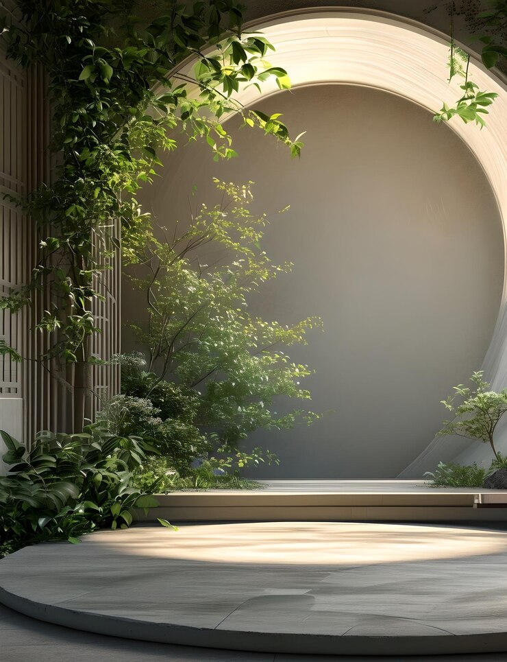 Arco del jardín con vegetación Sereno entorno natural al aire libre para fotografía o obra de arte Mejor