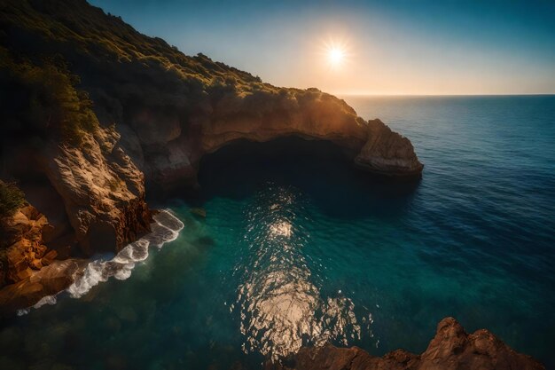 Un arco natural en el mar