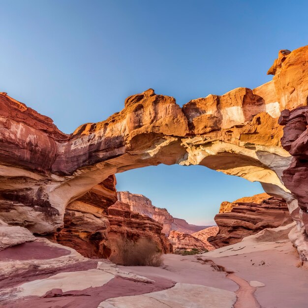 Arco en la roca Paisaje natural del desierto Parque Timna Israel