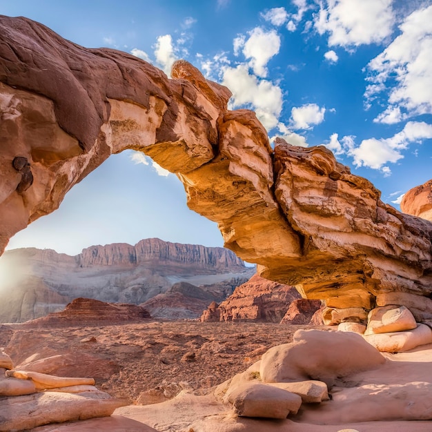 Arco en la roca Paisaje natural del desierto Parque Timna Israel