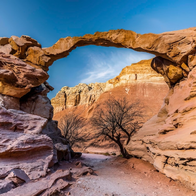 Arco en la roca Paisaje natural del desierto Parque Timna Israel