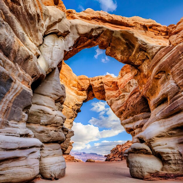 Arco en la roca Paisaje natural del desierto Parque Timna Israel