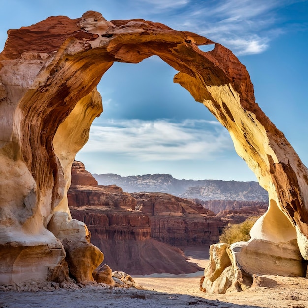 Arco en la roca Paisaje natural del desierto Parque Timna Israel