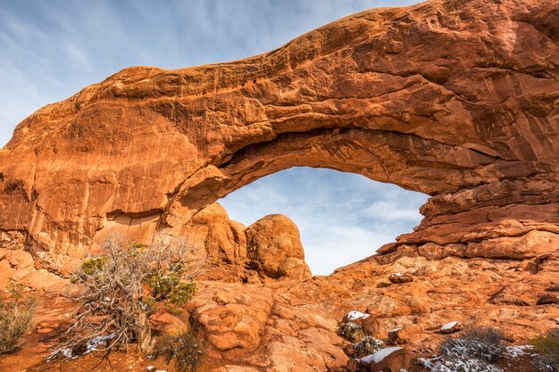 Arco de ventana en el Parque Nacional Arches en Utah