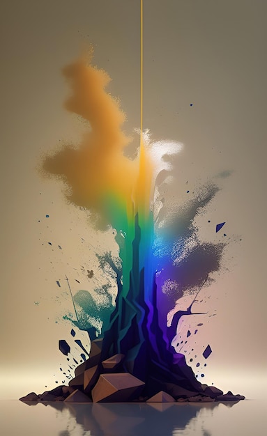 Un arcoíris de colores con la palabra arcoíris