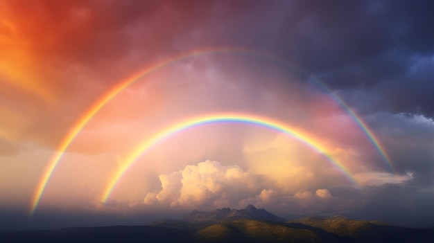 Arcoiris en un hermoso cielo