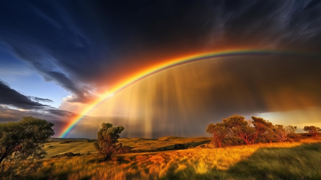 Arcoiris en un hermoso cielo