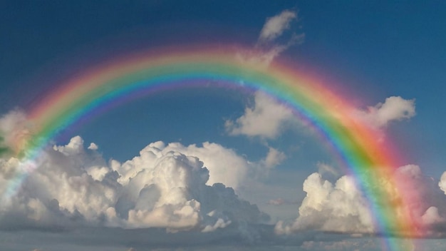 un arcoíris se ve en el cielo con un arco iris en el fondo