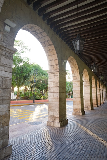 Arcos arcade de la ciudad de Mérida de Yucatán México.