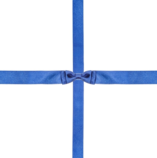 Arcos de cetim azul e fitas isoladas conjunto 8