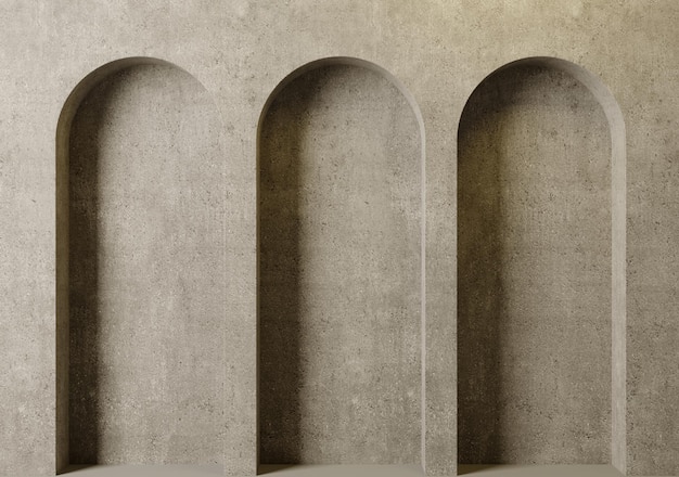 Foto arcos de concreto para gabinetes de parede de pedra