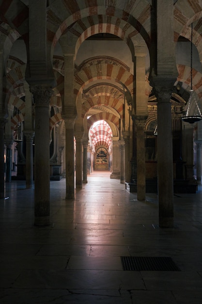 Arcos e colunas da MesquitaCatedral de Córdoba Andaluzia Espanha