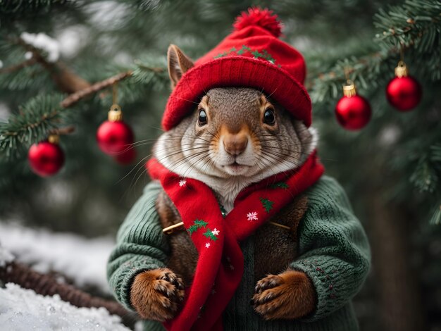 Las ardillas celebran la víspera de Navidad