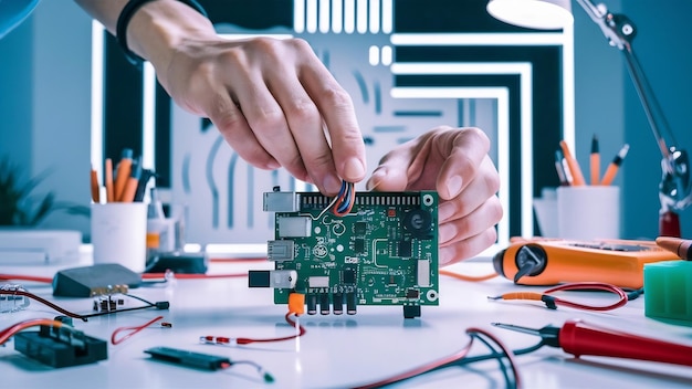 Arduino controla el conjunto de elementos amplios por humanos.